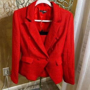 Fashion Nova Bold Scarlet Blazer and skirt